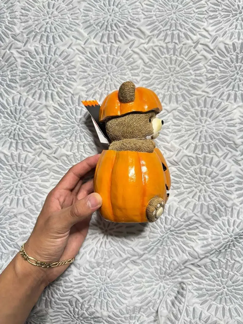 Jack O' Lantern Lane LED Lighted Decor Bear in Pumpkin Figurine